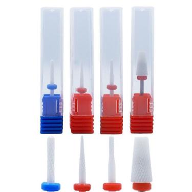 Imagem de Kit 4 Brocas Cerâmica Profissional Unhas Gel Acrigel Fibra