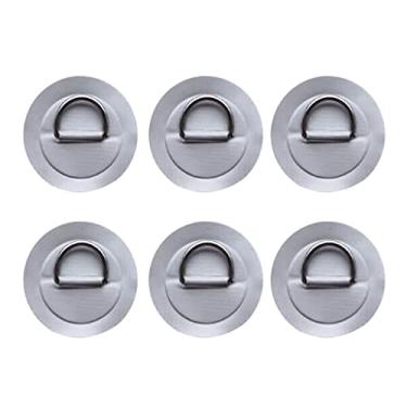 Imagem de Colaxi 6 Peças de aço Inoxidável D-pad/patch para Barco Inflável de Pvc, Bote, Caiaque, Canoa, Cinzento