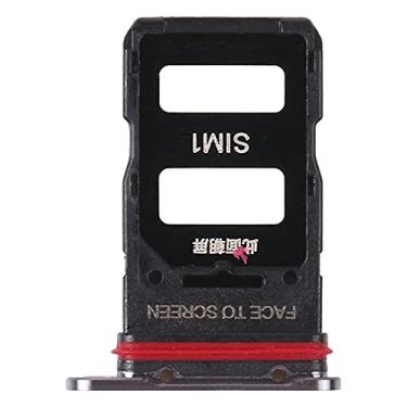 Imagem de HUANGYUNCHAO Acessórios telefônicos Bandeja de cartão SIM + bandeja de cartão SIM para Xiaomi Mi 11 Pro Substituição do telefone celular