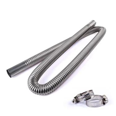 Imagem de FizLig Tubo de escape de aço inoxidável – Extensão de escape diesel flexível de 199 cm para caminhões/geradores, tubo anticorrosão com kit de braçadeira, compatível com aquecedores de estacionamento e