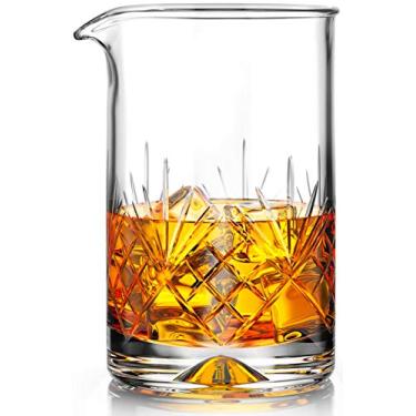 Imagem de MOFADO Copo de mistura de cristal para coqueteis - 550 ml - Fundo pesado grosso - Design premium sem costura - Qualidade profissional