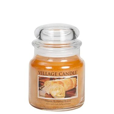 Imagem de Village Candle Pote de boticário de vidro médio para pão amanteigado quente, 400 g, marrom
