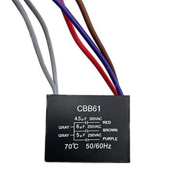 Imagem de Novo capacitor de ventilador de teto CBB61 4,5 uf + 6 uf + 5 fios 250 V