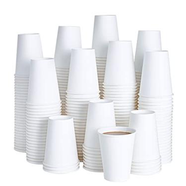 Imagem de Pacote com 240 copos de café de papel descartáveis de 355 ml, copos de bebida quente/fria para água, copos de café de papel, copos de café de papel branco. Adequado para festas, piqueniques, viagens e eventos.