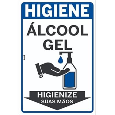 Imagem de Placa de Sinalização Aviso Higiene Use Álcool em Gel Vertical 20X30CM