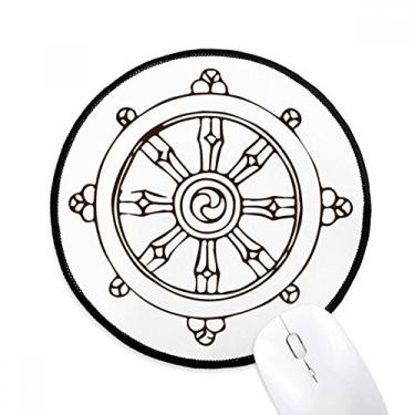 Imagem de DIYthinker Cultura religião leme alfandegário redondo mousepad desktop escritório tapete redondo para computador