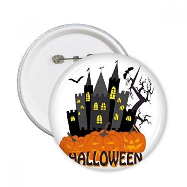 Imagem de Hallowmas Scary Castle at Night Alfinetes redondos Emblema Emblema Acessório Decoração 5 peças