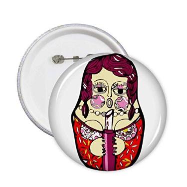 Imagem de Bonecas russas russas da Rússia alfinetes fêmeas emblema botão decoração acessório 5 peças