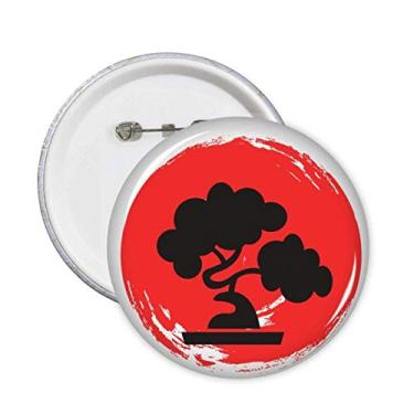 Imagem de Pincel abstrato padrão japonês pinos crachá botão emblema decoração acessório 5 peças