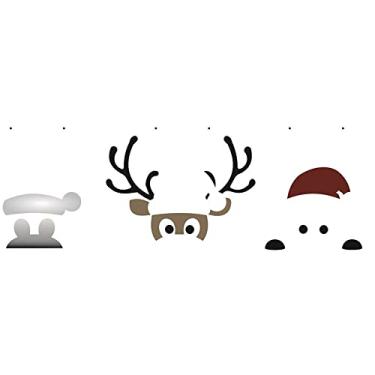 Imagem de Stencil de Acetato para Pintura de Natal OPA Simples 10 x 30 cm - 2547 Rena com Gorro