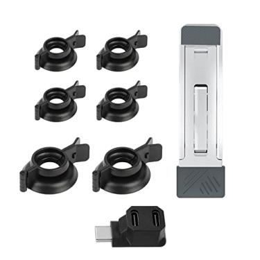 Imagem de MOOKEENONE Kit de proteção de 6 x polegares + suporte traseiro para deck a vapor, para interruptor/para OLED/para Switch Lite
