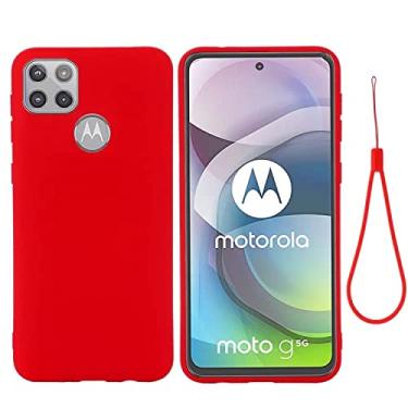 Imagem de capa de proteção contra queda de celular Para Motorola Moto G 5g de cor sólida líquido de silicone à prova de queda