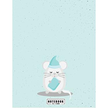 Imagem de Notebook: Cute rat on blue cover and Dot Graph Line Sketch pages, Extra large (8.5 x 11) inches, 110 pages, White paper, Sketch, Draw and Paint: 4