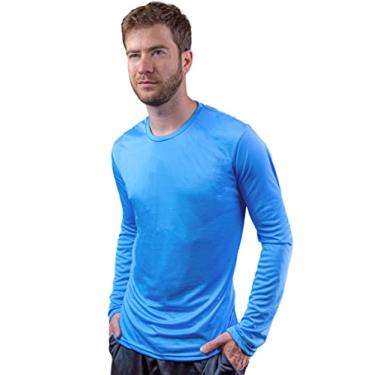 Imagem de Camiseta Skube Com Proteção UV 50+ Dry Fit Segunda Pele Térmica Tecido Termodry Manga Longa - Azul Turquesa - XG