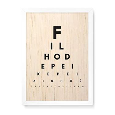 Imagem de Arte Maníacos Quadro Decorativo em Madeira Tal Pai Tal Filho Optotipo - 23x16,25cm (Moldura caixa em laca branca)