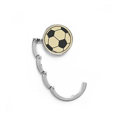 Imagem de Gancho de mesa com estampa de linha esportiva de futebol com gancho decorativo e fecho dobrável