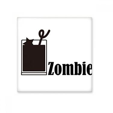 Imagem de Zombie Cocktail with The Word Zombie Azulejo de cerâmica brilhante Decalque de pedra adornada tijolo vitrificado