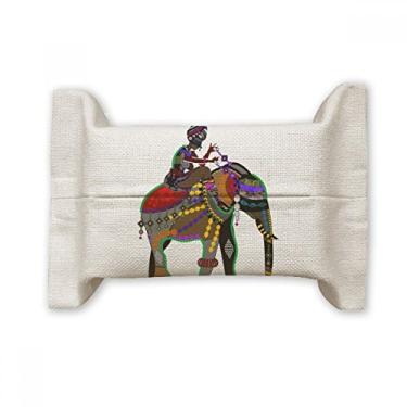 Imagem de Elefante trekking China Minoria vestindo totem capa de papel para lenços faciais bolsa de linho de algodão