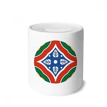 Imagem de DIYthinker Caixa decorativa para dinheiro com estampa de estilo Talavera, porta-moedas de cerâmica, presente de cofrinho