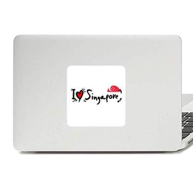 Imagem de I Love Singapura Palavra Bandeira Love Coração Ilustração Decalque Vinil Paster Laptop Adesivo Decoração PC