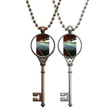 Imagem de OFFbb-USA Paddy Field Art Deco Presente Fashion Chaveiro Colar Pingente Joias Decoração de Casal