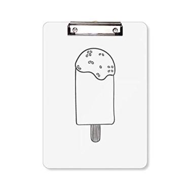 Imagem de Caderno preto de sorvete de gergelim picolé, pasta de prancheta, placa de apoio A4