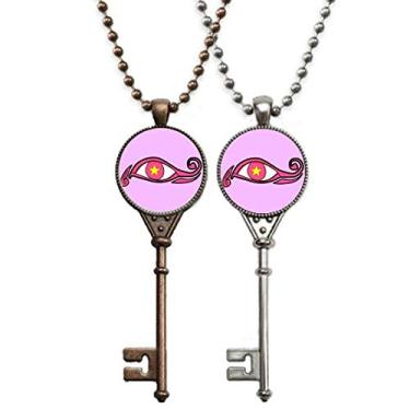 Imagem de OFFbb-USA Charade Thellord Colar com pingente de chave de olho para decoração de casal
