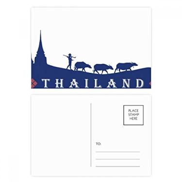 Imagem de Cartão postal da cultura alfandegária Reino da Tailândia, conjunto de cartões postais de aniversário
