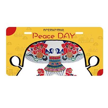 Imagem de DIYthinker Placa de licença tradicional chinesa com padrão de pipa para decoração de carro, dia da paz