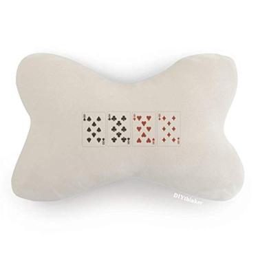 Imagem de DIYthinker Almofada para decoração de pescoço com estampa de clube de diamante com 8 corações, almofada para apoio de cabeça