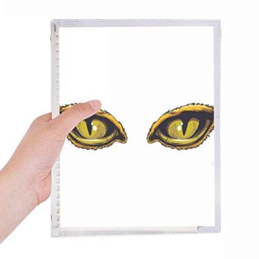 Imagem de Caderno de decoração com olho de gato com desenho de animal, diário de folhas soltas recarregável