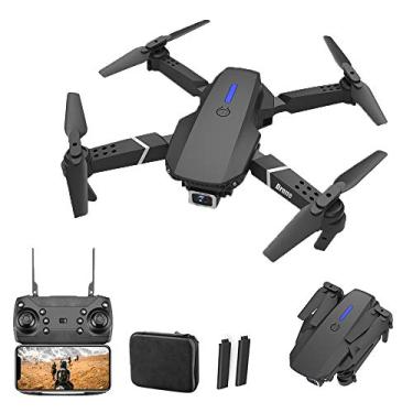 Imagem de Drone e88 pro rc drone com grande angular hd 4k 1080p wifi fpv câmera dupla altura segurar dobrável quadcopter mini zangão presente brinquedos