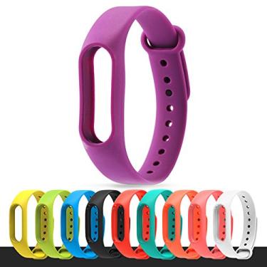 Imagem de Pulseira Extra para Mi Band 2 Colorida e Película, Roxo