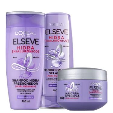 Imagem de Kit Elseve L'Oréal Paris Hidra Hialurônico Trio (3 Produtos)