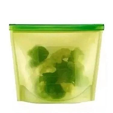 Imagem de Saco Porta Alimentos Silicone Freezer e Micro Ondas Cor:Verde