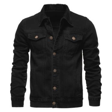 Imagem de Jaqueta Masculina Jeans Azul e Preta Denim