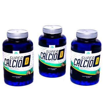Imagem de Super Cálcio D + Vitamina D Kit c/ 3 Unid. 120 Comp. Vc Viu Na Tv!