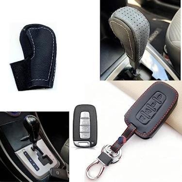 Imagem de Cpas couro chave presencial e manopla câmbio automático Elantra Veloster 2011 2012 2013