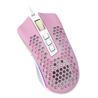 Imagem de Mouse Gamer Redragon M808Pw Storm Rgb Rosa Com Branco