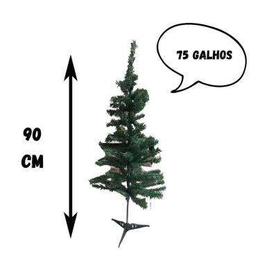 Imagem de Árvore de Natal Pequena 90cm 75 Galhos Simples