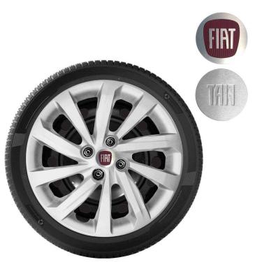 Imagem de Calota Strada Aro 15 Cinza Logo Metal - Grid Calotas