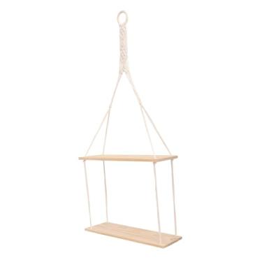 Imagem de FUNOMOCYA 1Pc Decoração De Prateleira Para Casa Macrame Prateleiras Flutuantes Macrame Decoração Quadro Cabides Pendurado Vaso De Flores Rack Planta Cabide Suporte Rack De Armazenamento
