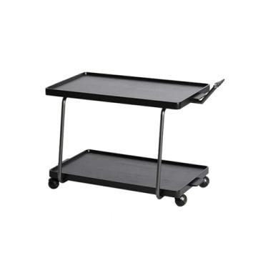 Imagem de WAOCEO Mesas de canto Carrinho móvel, armazenamento de sofá pequena mesa lateral, mesa de centro para casa, carrinho de jantar, (preto) mesas laterais quarto