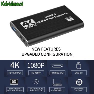 Imagem de Cartão de captura de vídeo para PS4 Game  4K  USB 3.0  2.0  Compatível com HDMI  Placa VHS  Grabber