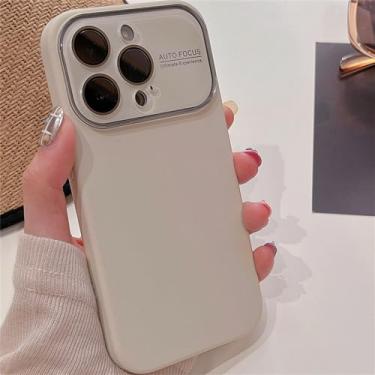 Imagem de Capa de silicone macio fosco líquido quadrado para iPhone 15 14 Pro Max 11 12 Pro 13 Capa de proteção de lente de câmera de vidro, branco antigo, para iPhone 15ProMax