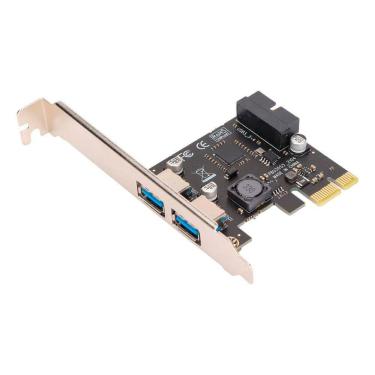 Imagem de Placa Expansão PCI Express PCIe X1 X4 X8 X16 p/ USB 3.0 2 Portas Adaptador Hub Controlador
