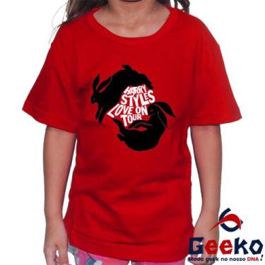 Imagem de Camiseta Infantil Harry Styles 100% Algodão Love On Tour Geeko
