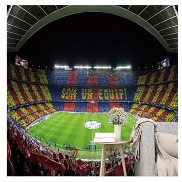 Imagem de TUYIFA Papel de parede 3D papel de parede copa do mundo estádio de futebol estilo industrial mural de parede (78 x 55" (200 x 140 cm), pano de seda)