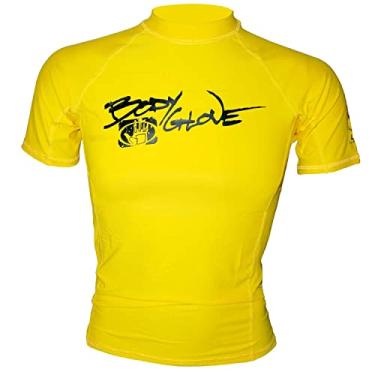 Imagem de Body Glove – Camiseta juvenil básica de luxo com manga curta, Lycra Rashguard, Amarelo, Junior 14