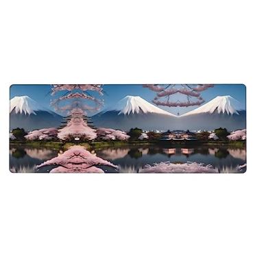 Imagem de Mt. Fuji no início da primavera, teclado de borracha extragrande, 30 x 80 cm, teclado multifuncional superespesso para proporcionar uma sensação confortável